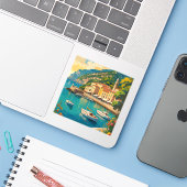 Vintage Portofino Genova Italy Aufkleber (Laptop mit iPhone)