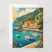 Vintage Portofino Genova Italy Feiertagspostkarte (Vorne/Hinten)