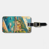 Vintage Portofino Genova Italy Gepäckanhänger (Vorderseite horizontal)