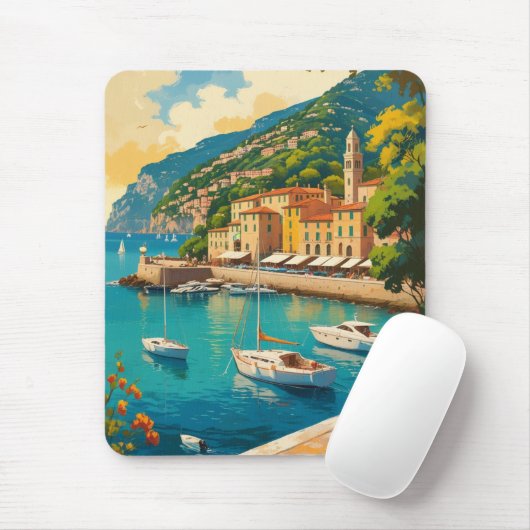 Vintage Portofino Genova Italy Mousepad (Mit Mouse)
