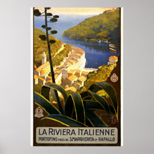 Vintage Portofino Riviera Italien Reiseplakat Poster