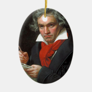 Vintage-Porträt des Komponisten Ludwig von Beethov Keramik Ornament