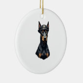 Vintage-Porträt eines Dobermann Polizeihundes in S Keramik Ornament (Rechts)