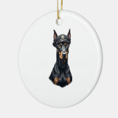 Vintage-Porträt eines Dobermann Polizeihundes in S Keramik Ornament (Links)