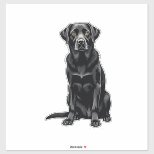 Vintage-Porträt eines schwarzen Labrador Retriever Aufkleber