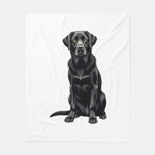 Vintage-Porträt eines schwarzen Labrador Retriever Fleecedecke