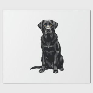 Vintage-Porträt eines schwarzen Labrador Retriever Geschenkpapier