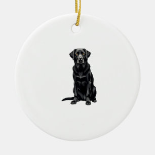 Vintage-Porträt eines schwarzen Labrador Retriever Keramik Ornament