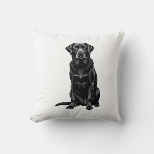 Vintage-Porträt eines schwarzen Labrador Retriever Kissen