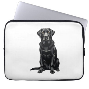 Vintage-Porträt eines schwarzen Labrador Retriever Laptopschutzhülle