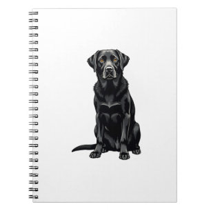 Vintage-Porträt eines schwarzen Labrador Retriever Notizblock