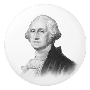 Vintage Porträt-Malerei George Washington Keramikknauf