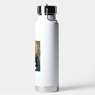 Vintage-Porträt-Vektor-Shirt-Design einer heiligen Trinkflasche
