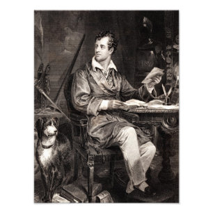 Vintage-Porträt von Lord Byron aus dem 19. Jahrhun Fotodruck