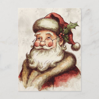 Vintage-Porträt von Santa Claus Postkarte