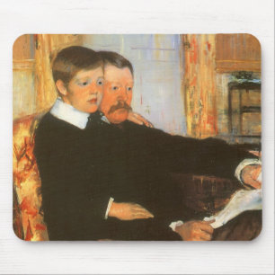 Vintage-Porträt von Vater und Sohn von Mary Cassat Mousepad