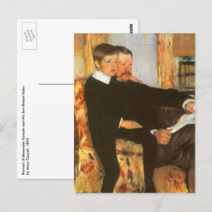 Vintage-Porträt von Vater und Sohn von Mary Cassat Postkarte