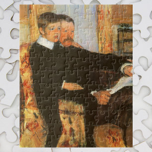 Vintage-Porträt von Vater und Sohn von Mary Cassat Puzzle