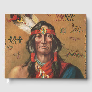 Vintage Porträtkunst indianischer Häuptlinge Gästebuch