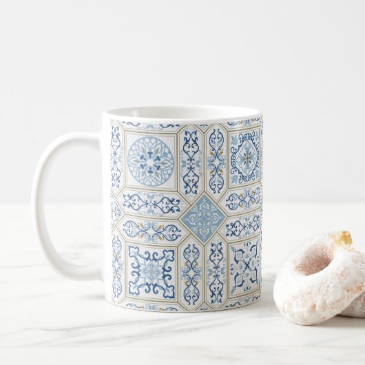 Vintage Portugal Azulejo traditional Kaffeetasse (Mit Donut)
