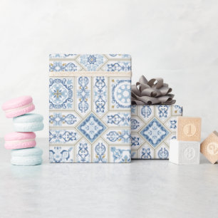 Vintage Portugal Azulejo traditionell Geschenkpapier