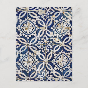 Vintage portugiesische Azulejo Postkarte