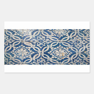 Vintage portugiesische Azulejo Rechteckiger Aufkleber