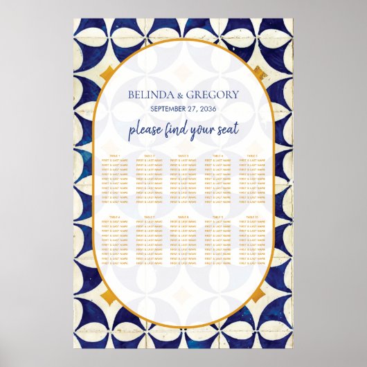 Vintage portugiesische Hochzeitstabelle Poster (Vorne)