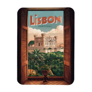 Vintage portugiesische Reise in Lissabon, Geschenk Magnet