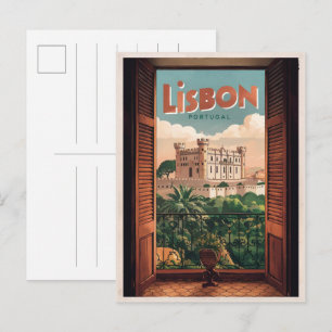 Vintage portugiesische Reise in Lissabon, Geschenk Postkarte