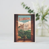 Vintage portugiesische Reise in Lissabon, Geschenk Postkarte (Stehend Vorderseite)