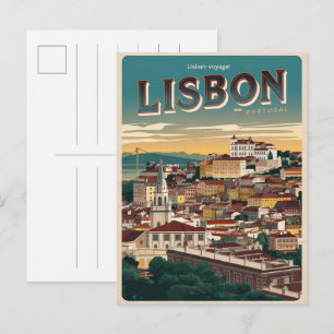 Vintage portugiesische Reisegeschenke und Souvenir Postkarte