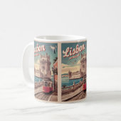 Vintage portugiesische Tramgeschenke Kaffeetasse (Vorderseite Links)