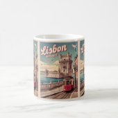 Vintage portugiesische Tramgeschenke Kaffeetasse (Mittel)