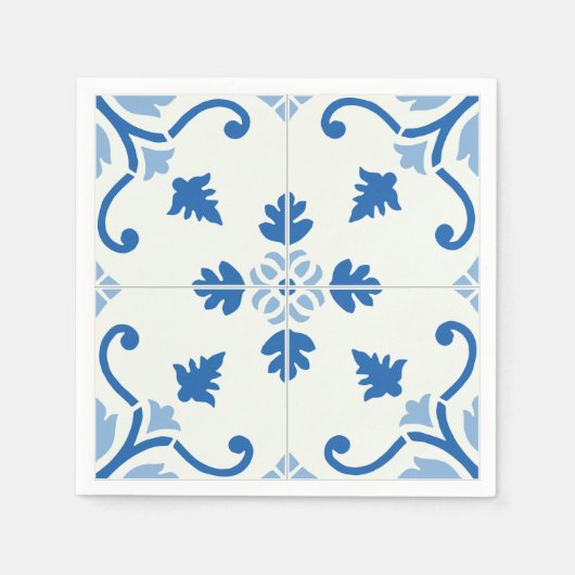 Vintage-Portugiesisches Azulejo-Fliesenmuster Serviette (Vorderseite)