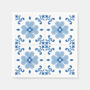Vintage-Portugiesisches Azulejo-Fliesenmuster Serviette