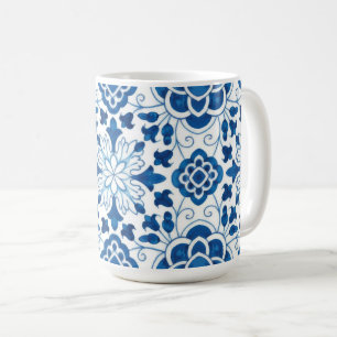 Vintage portugiesisches blaues Azulejos-Fliesenmus Kaffeetasse
