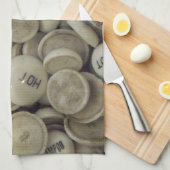 Vintage Porzellanknochen Geschirrtuch (Viertel Falte)