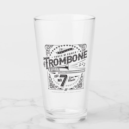 Vintage-Posaunen-Pint-Glas Glas (Vorderseite)