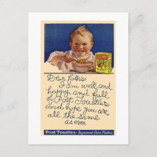 Vintage Post Toasties Frühstücksflocken Porto Postkarte