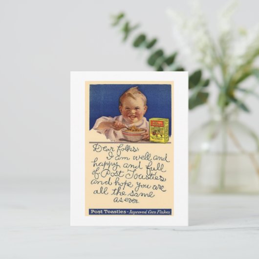 Vintage Post Toasys Cereal Postage Postkarte (Stehend Vorderseite)