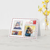 Vintage Postal Christmas Card ADD your Fotos Karte (Gelbe Blume)