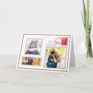 Vintage Postal Christmas Card ADD your Fotos Karte