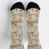 Vintage Postal Letters Socken (Oben)