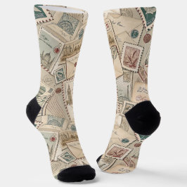 Vintage Postal Letters Socken