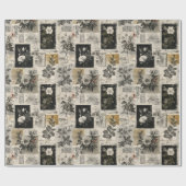 Vintage Postal Stamps Marks Geschenkpapier (Flach)