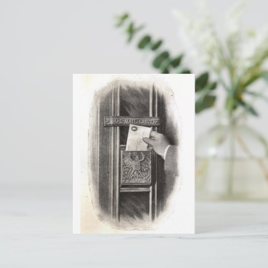 Vintage Postbox Postkarte (Stehend Vorderseite)