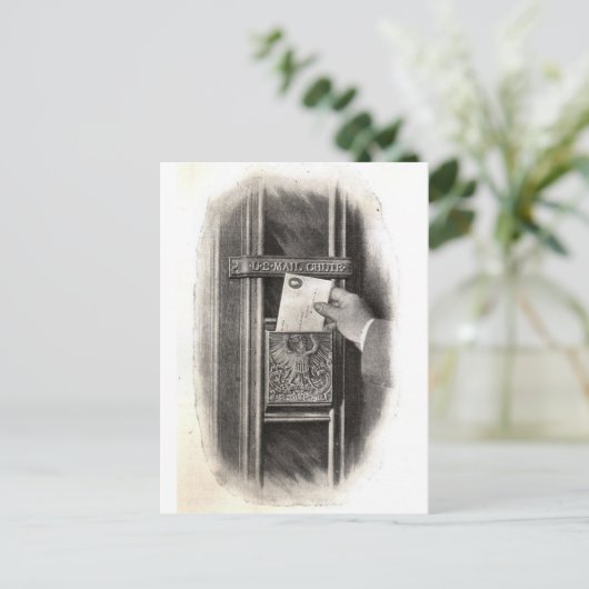 Vintage Postbox Postkarte (Stehend Vorderseite)