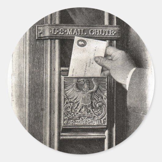 Vintage Postbox Runder Aufkleber (Vorderseite)