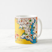 Vintage Postcard Map of Maryland Kaffeetasse (VorderseiteRechts)